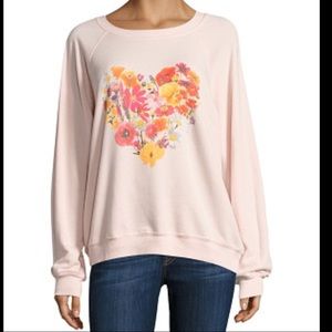 Wildfox Sweatshirt ♥️ hearts/flowers Sz S $100